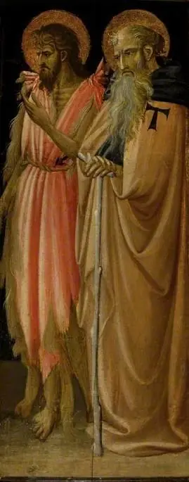 St John the Baptist and St Anthony Abbot; reverse, Pietà