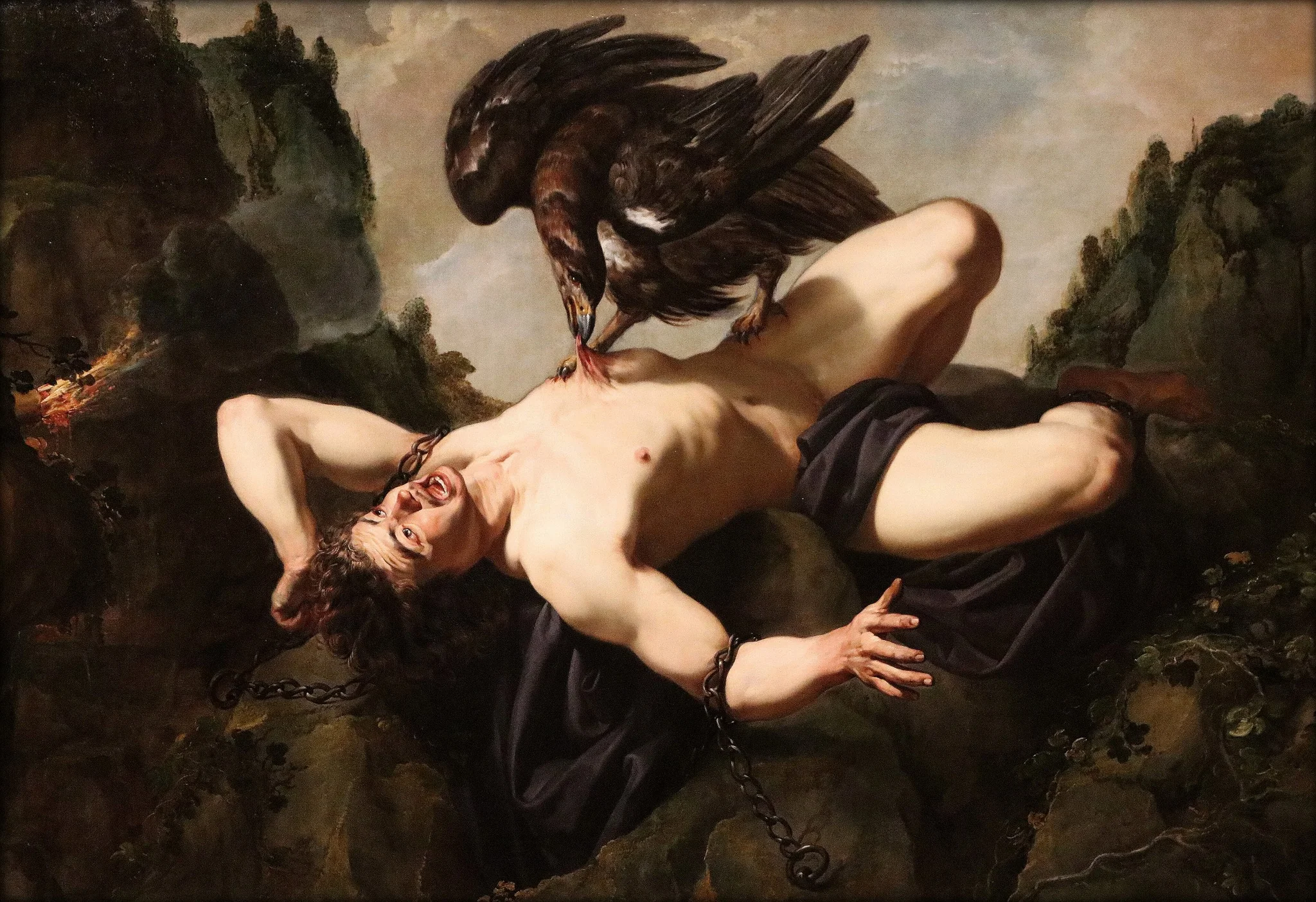 Prometheus, by Theodoor Rombouts, oil, 1650
