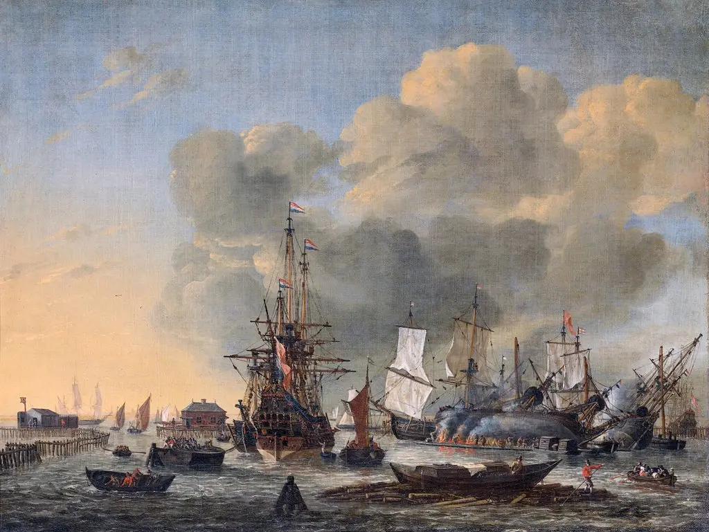 Caulking ships at the Bothuisje (flounder shed) on the Y at Amsterdam