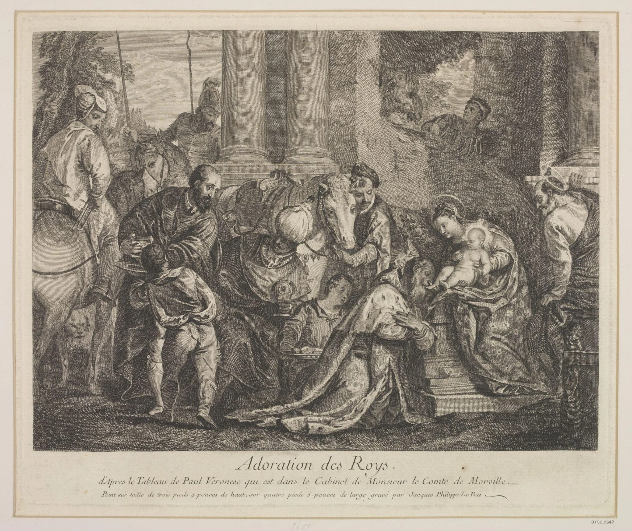 Adoration of the Kings, by Jacques-Philippe Le Bas, 1750