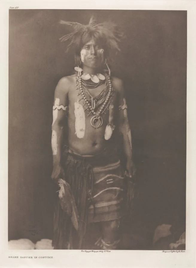 Portfolio XII, Plate 430: Snake Dancer in Costume, by Edward S. Curtis, 1900