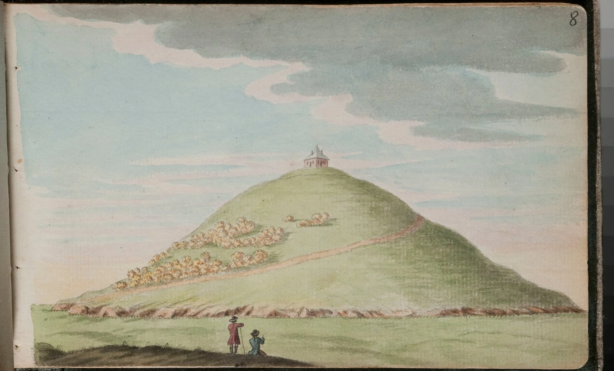 View of the tumulus or barrow at Douth [Dowth], Co. of E[ast] Meath, 25 miles from Dublin [...], by Gabriel, ca.1729-1817 Beranger, unspecified, 1790