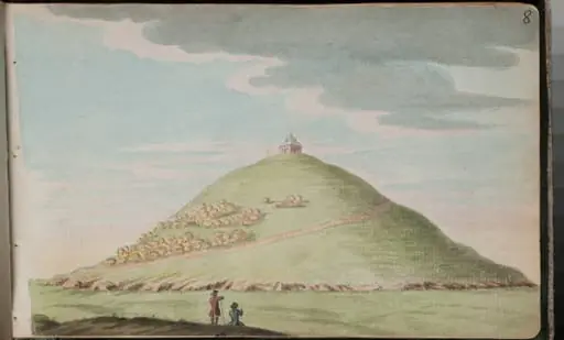 View of the tumulus or barrow at Douth [Dowth], Co. of E[ast] Meath, 25 miles from Dublin [...]