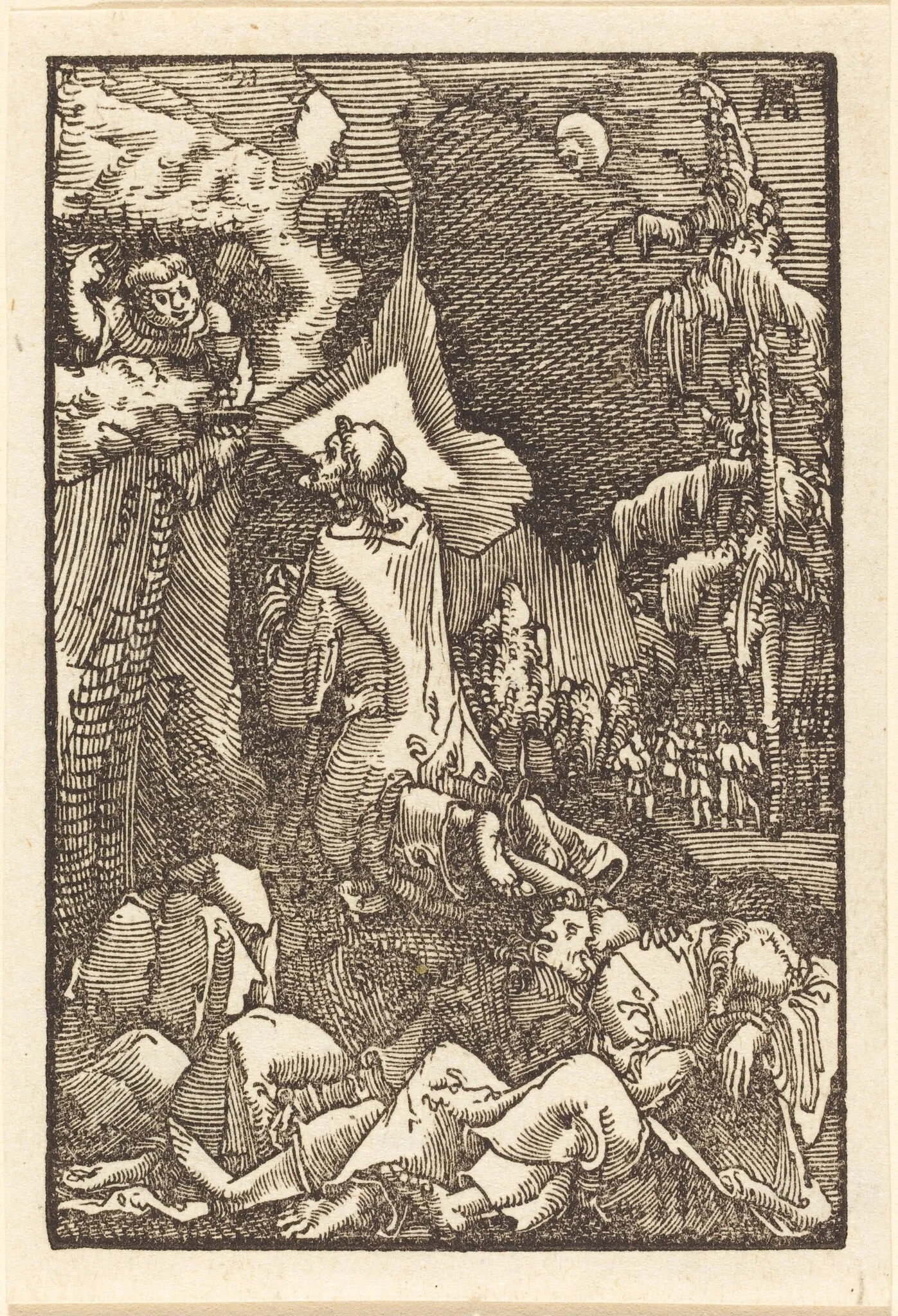 Christ on the Mount of Olives, by Albrecht Altdorfer, ink, 1513
