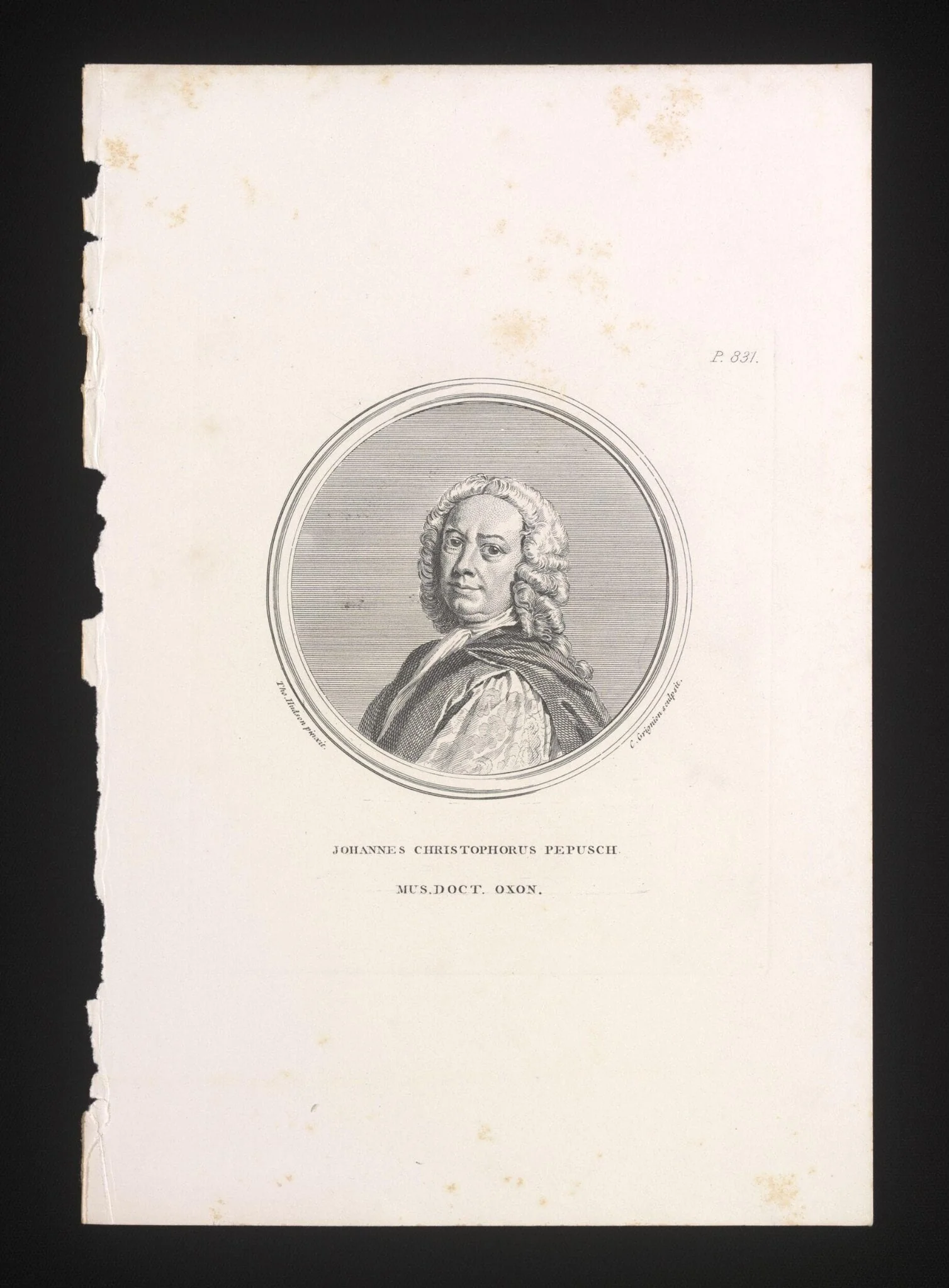 Johannes Christophorus Pepusch, by Unknown, 1650
