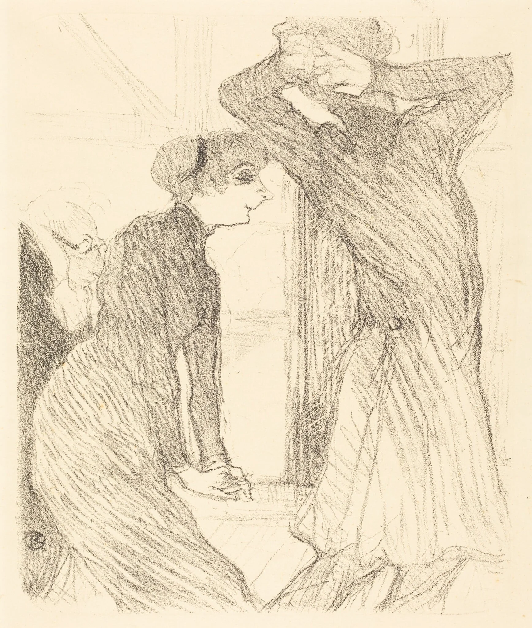 Lugne Poe and Baldy in "Au-dessus des forces humaines" (Lugne Poe et Baldy dans "Au-desses des forces humaines"), by Henri de Toulouse-Lautrec, ink, 1894