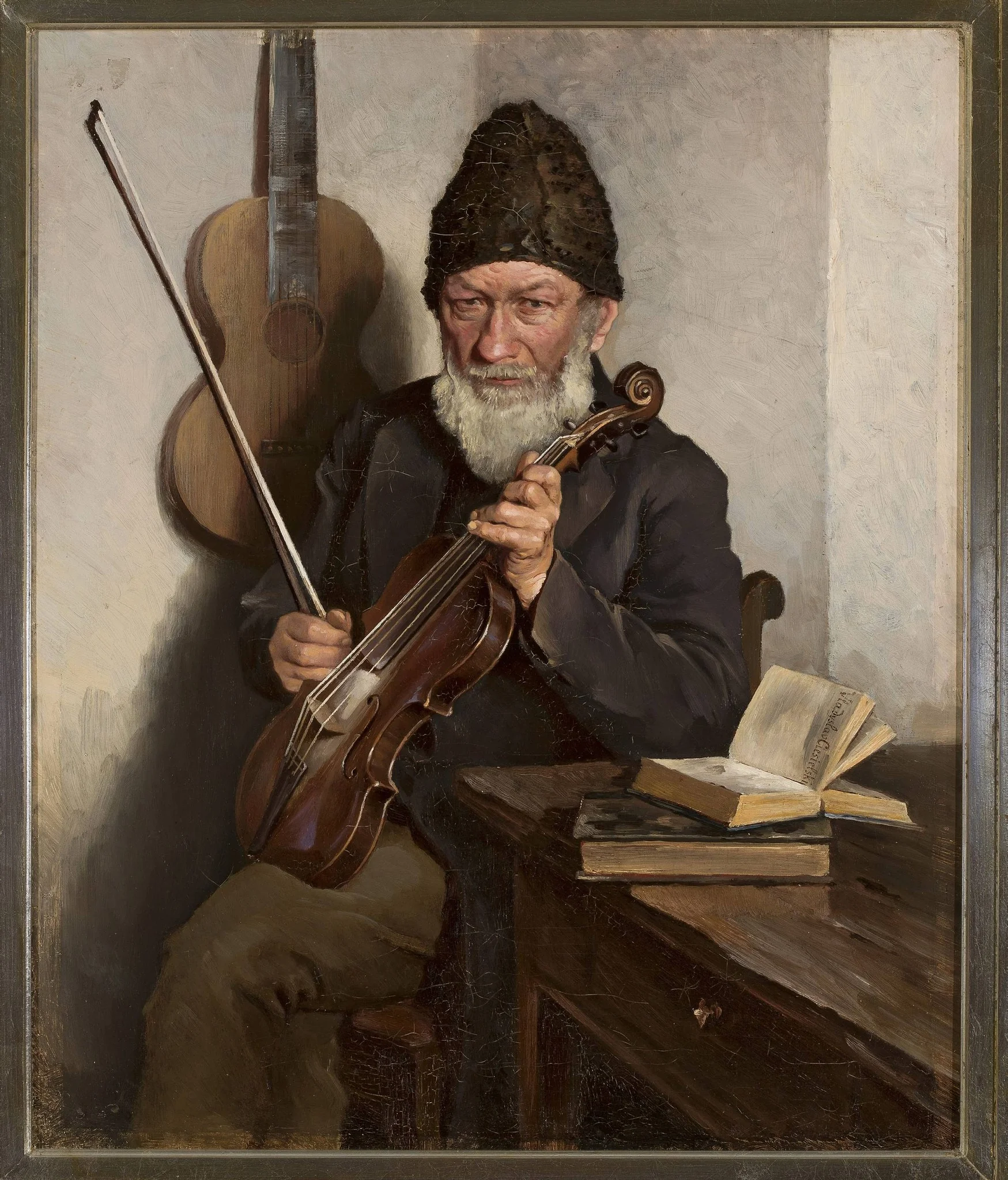 Old man with a fiddle