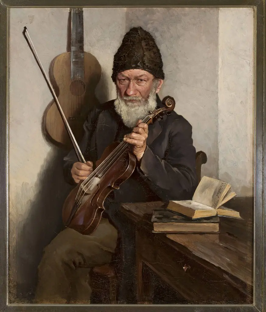Old man with a fiddle