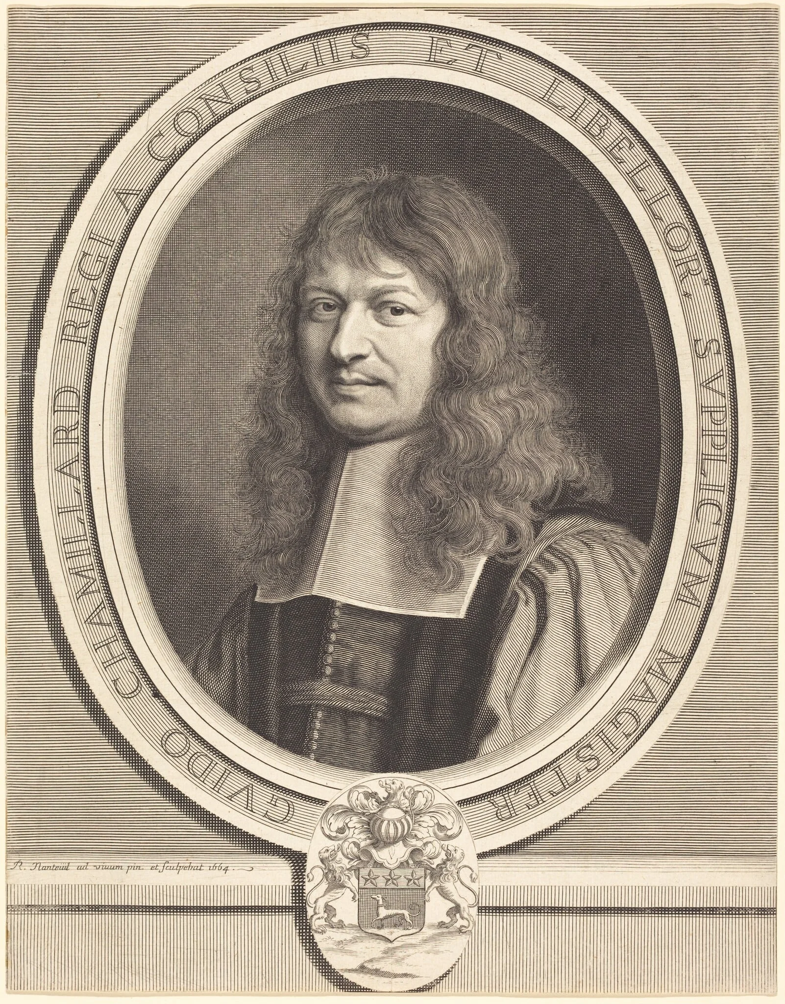 Guy Chamillard, by Robert Nanteuil, ink, 1664
