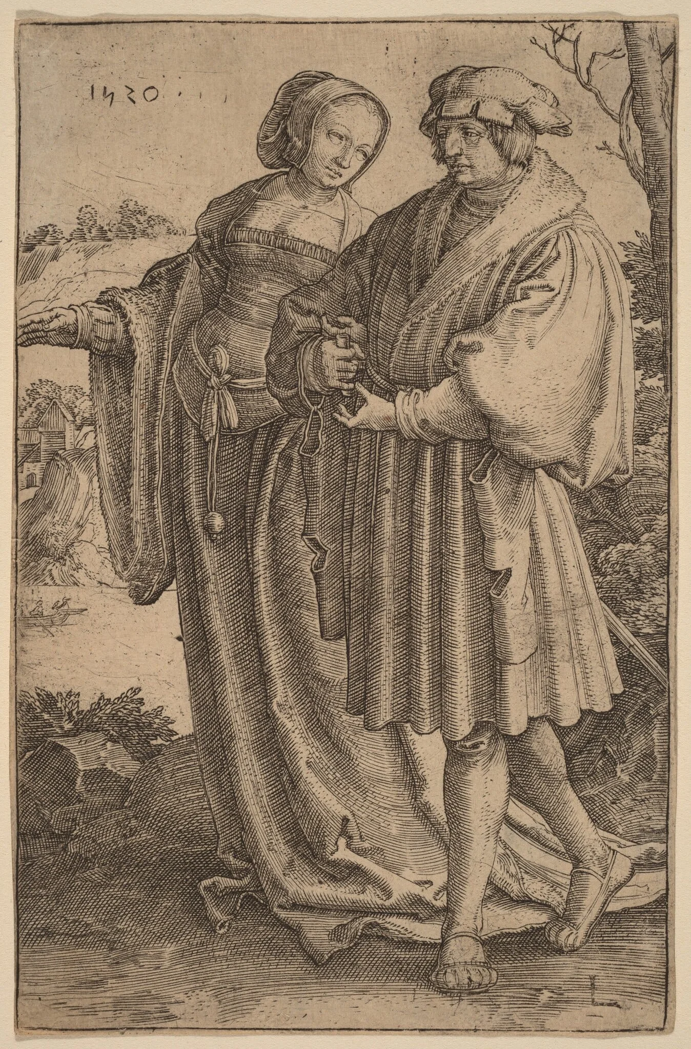 The Promenade, by Lucas van Leyden, ink, 1520