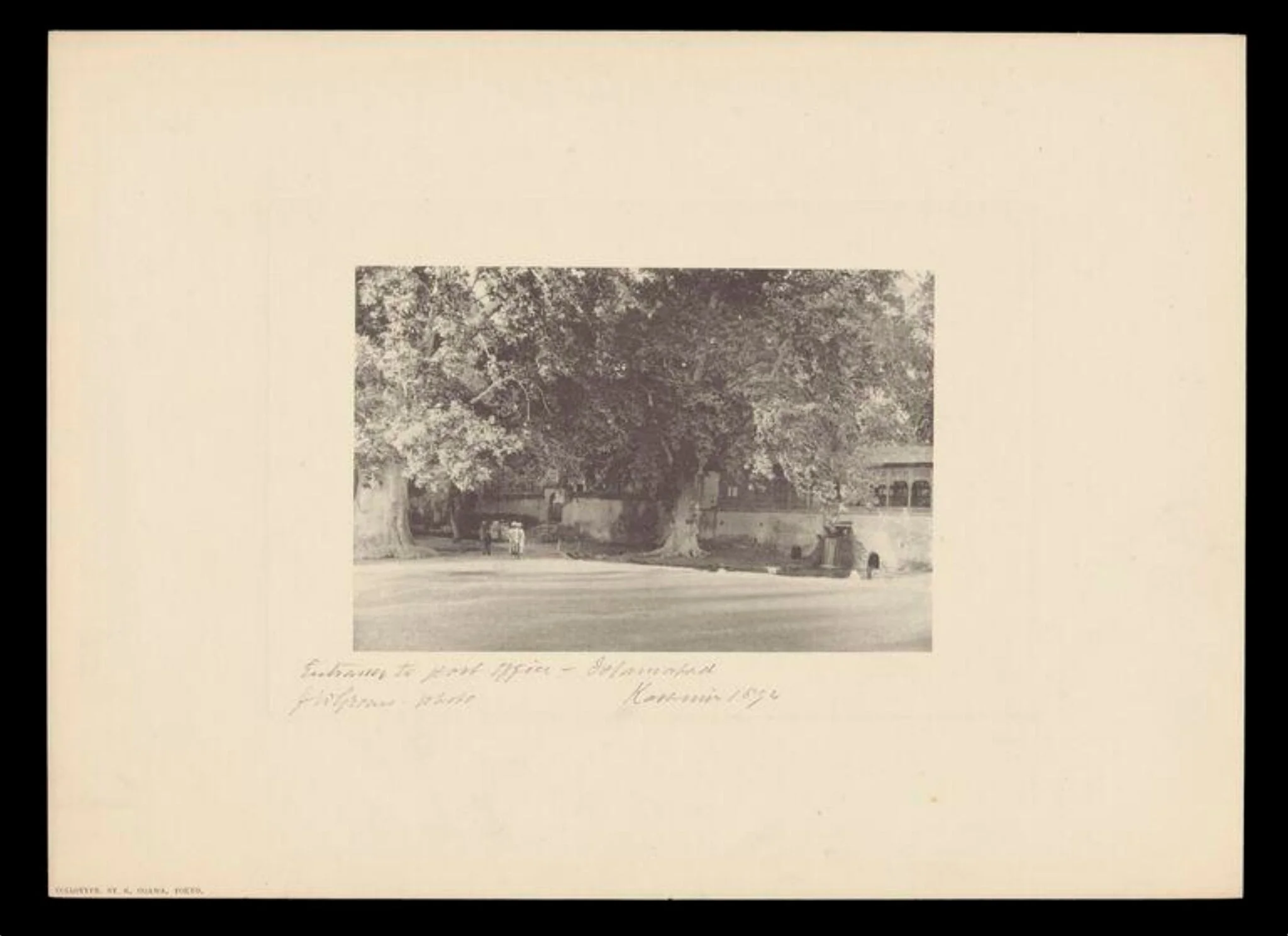 Entrance to post office, Islamabad, Kashmir, by J.W. Groves, photographic, 1894