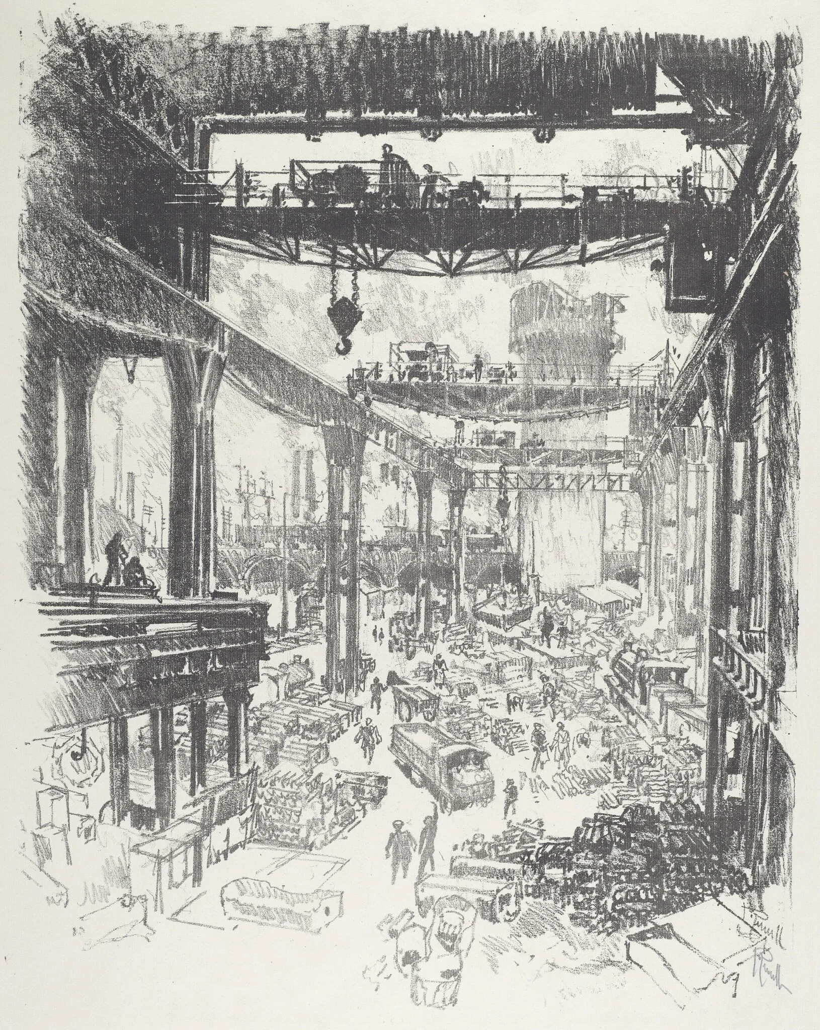The Great Tower: Pig-Iron, by Joseph Pennell, ink, 1916