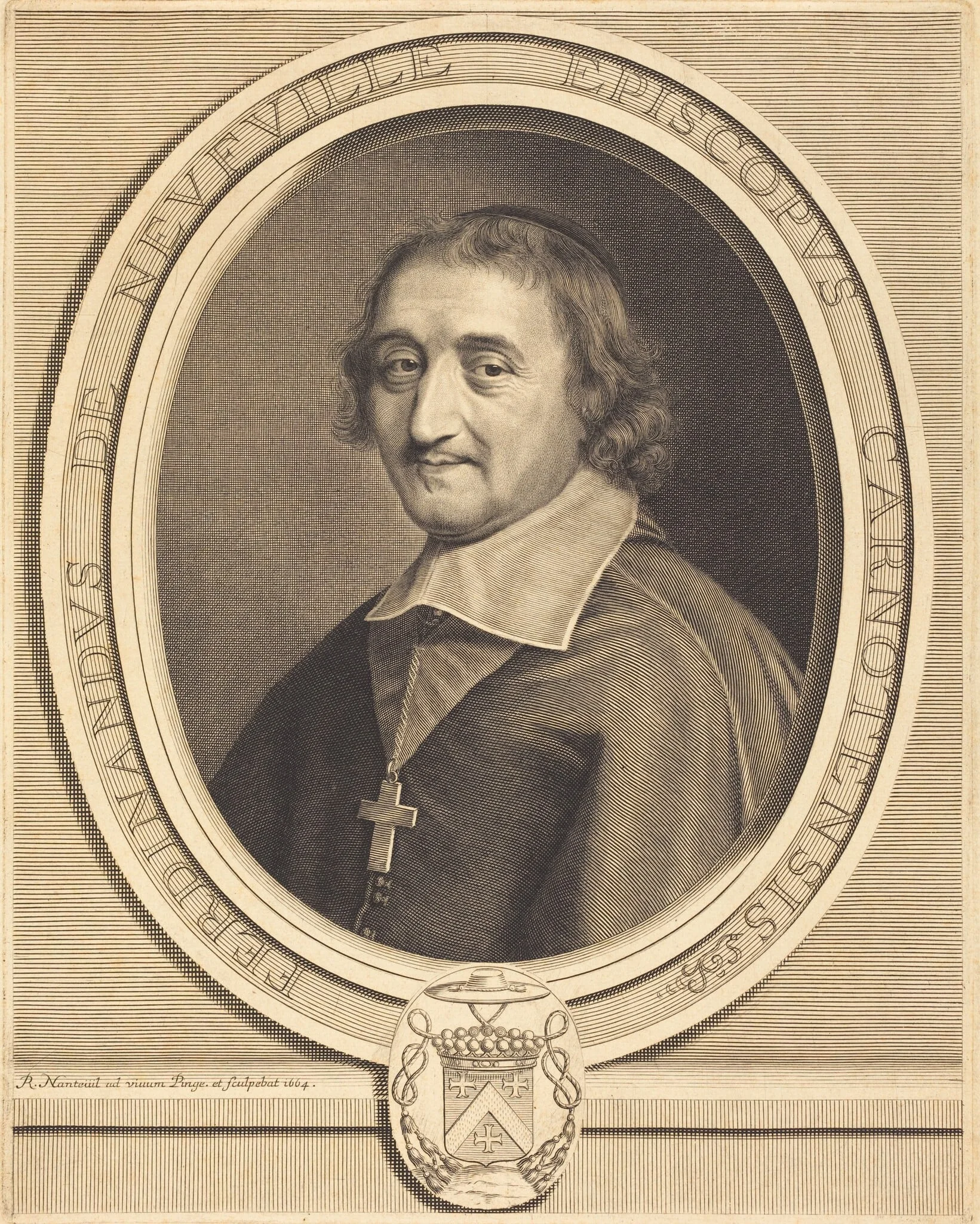 Ferdinand de Neufville, by Robert Nanteuil, ink, 1650