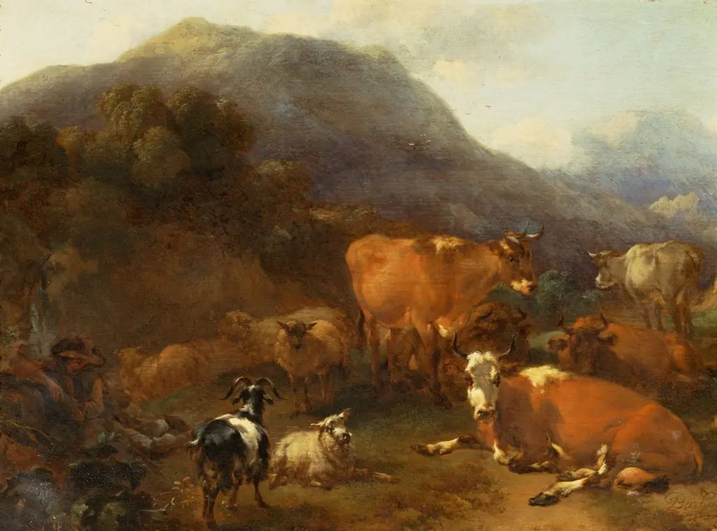 Landscape with cattle and shepherds