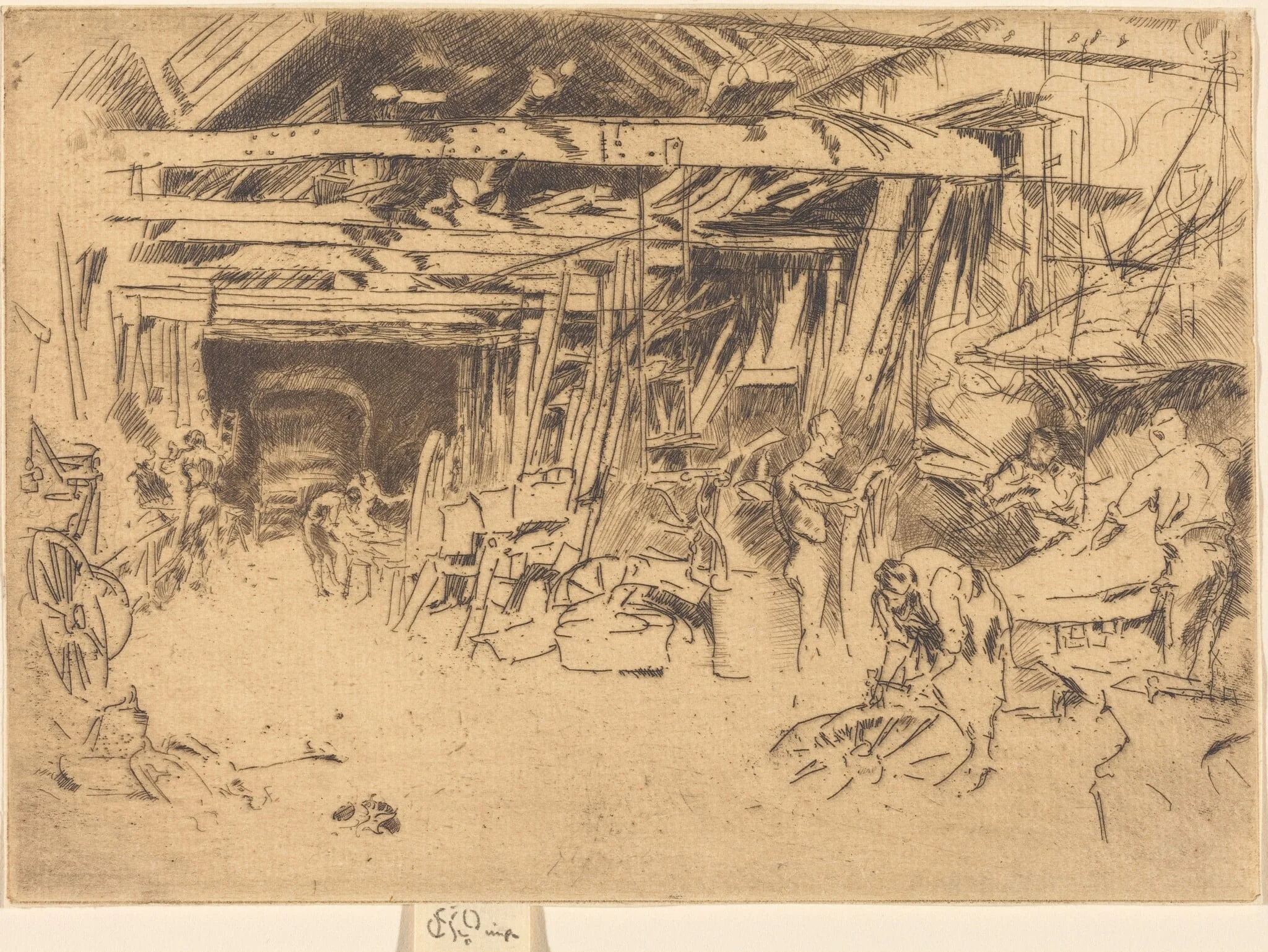 Wheelwright, by James McNeill Whistler, ink, 1880