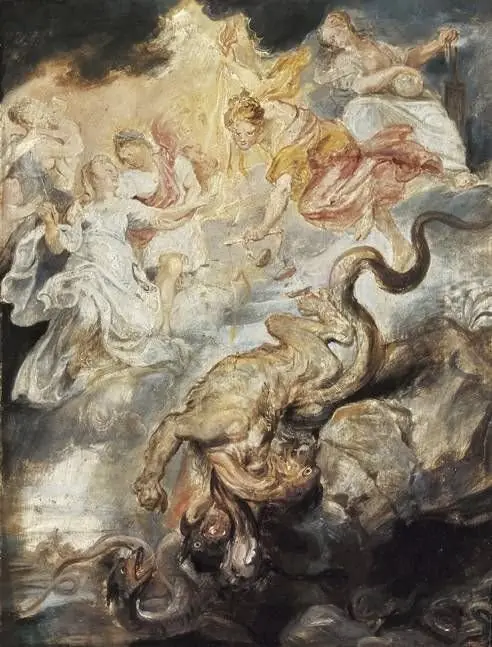 The final reconciliation between Maria de' Medici and her son, Louis XIII of France (sketch)