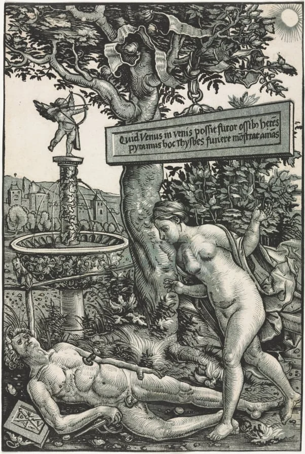 Pyramus and Thisbe, by Hans Wechtlin, 1510