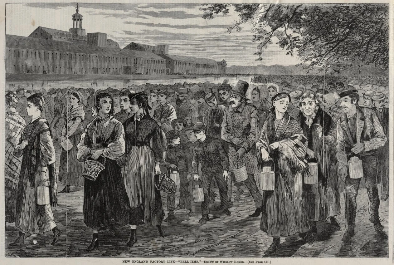 New England Factory Life - "Bell-Time", by Winslow Homer, 1868