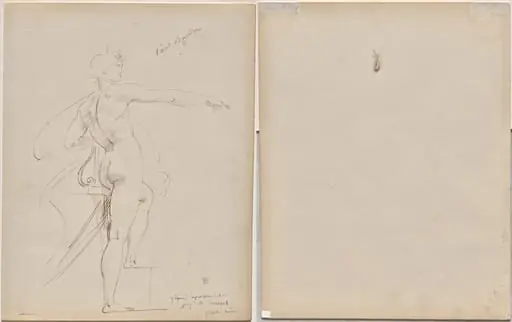 Study of Apollo for Marsyas (recto); Face in Profile (verso)