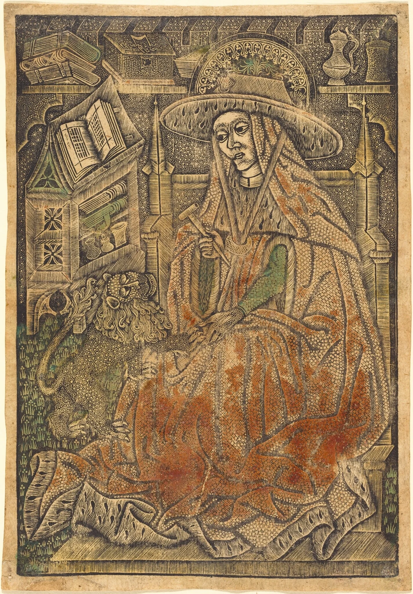 Saint Jerome in His Study, by German 15th Century, paint, 1465