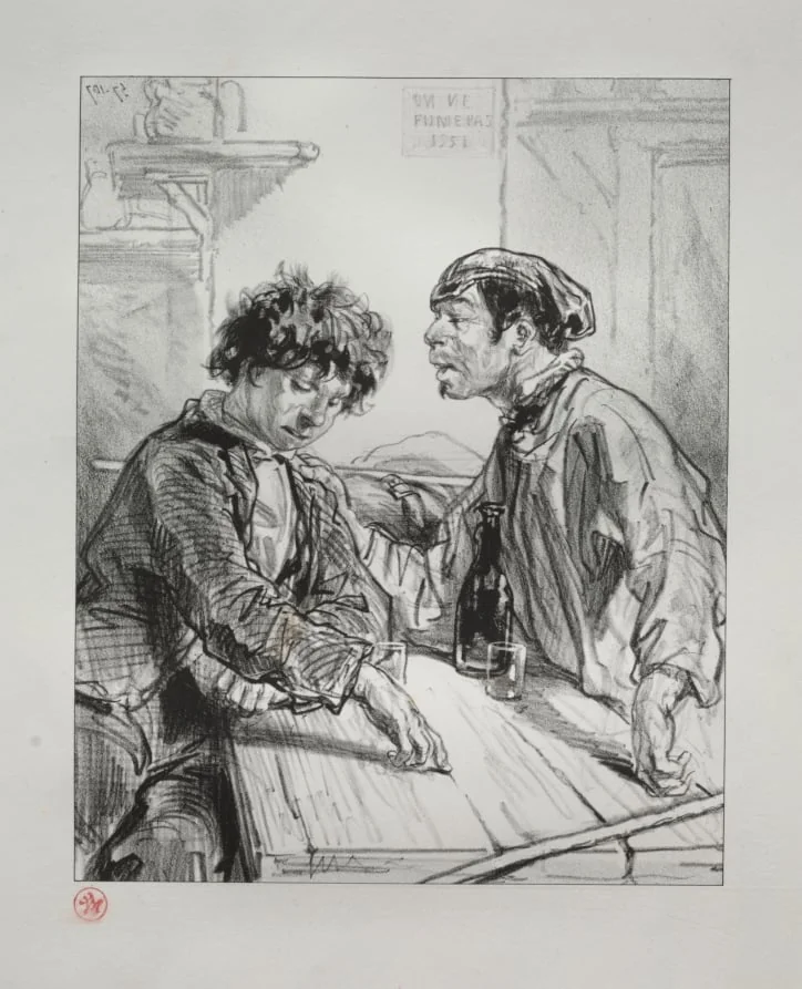 Young man, you have capital, but no experience.  That doesn't matter, you interest me, by Paul Gavarni, 1858
