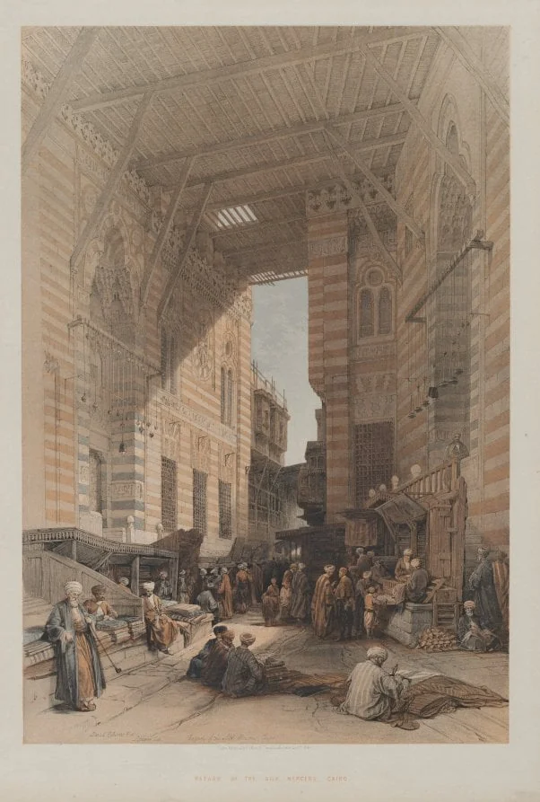 Egypt and Nubia, Volume III: Bazaar of the Silk Mercers, Cairo, by Louis Haghe, 1848