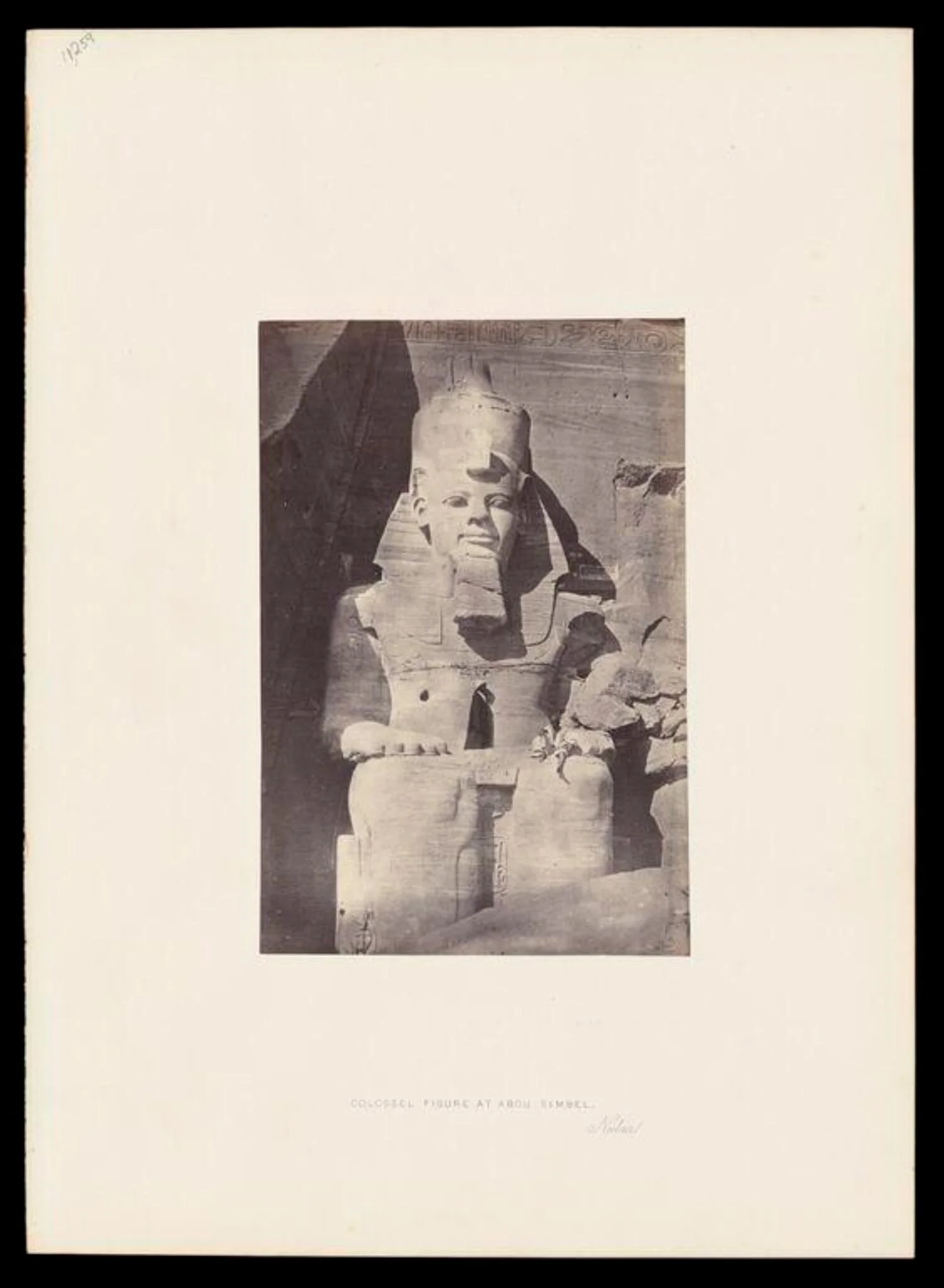 Colossal Figure at Abou Simbel, Nubia, by Francis Frith, photographic, 1854