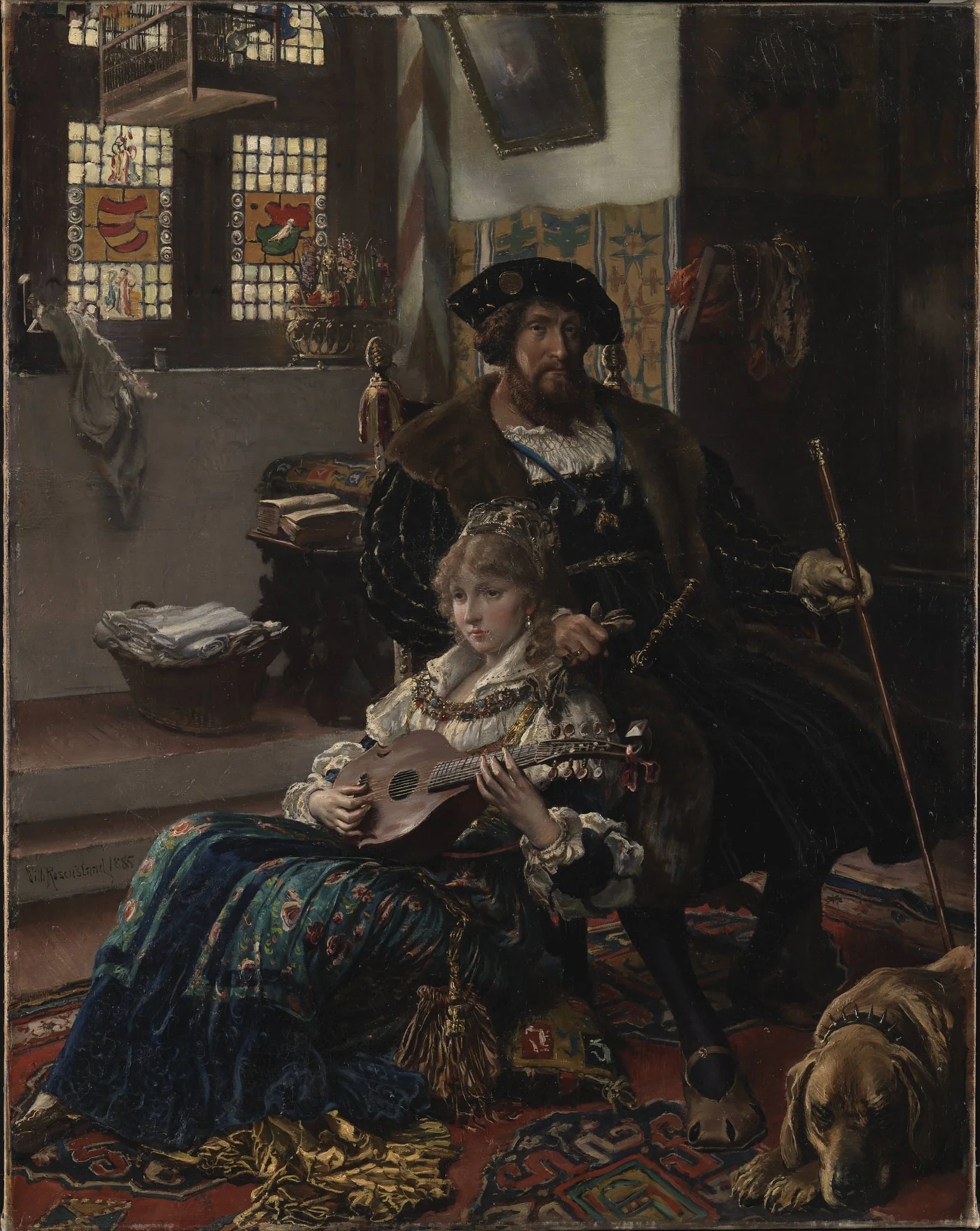 Christian II og Dyveke, by Unknown, 1885