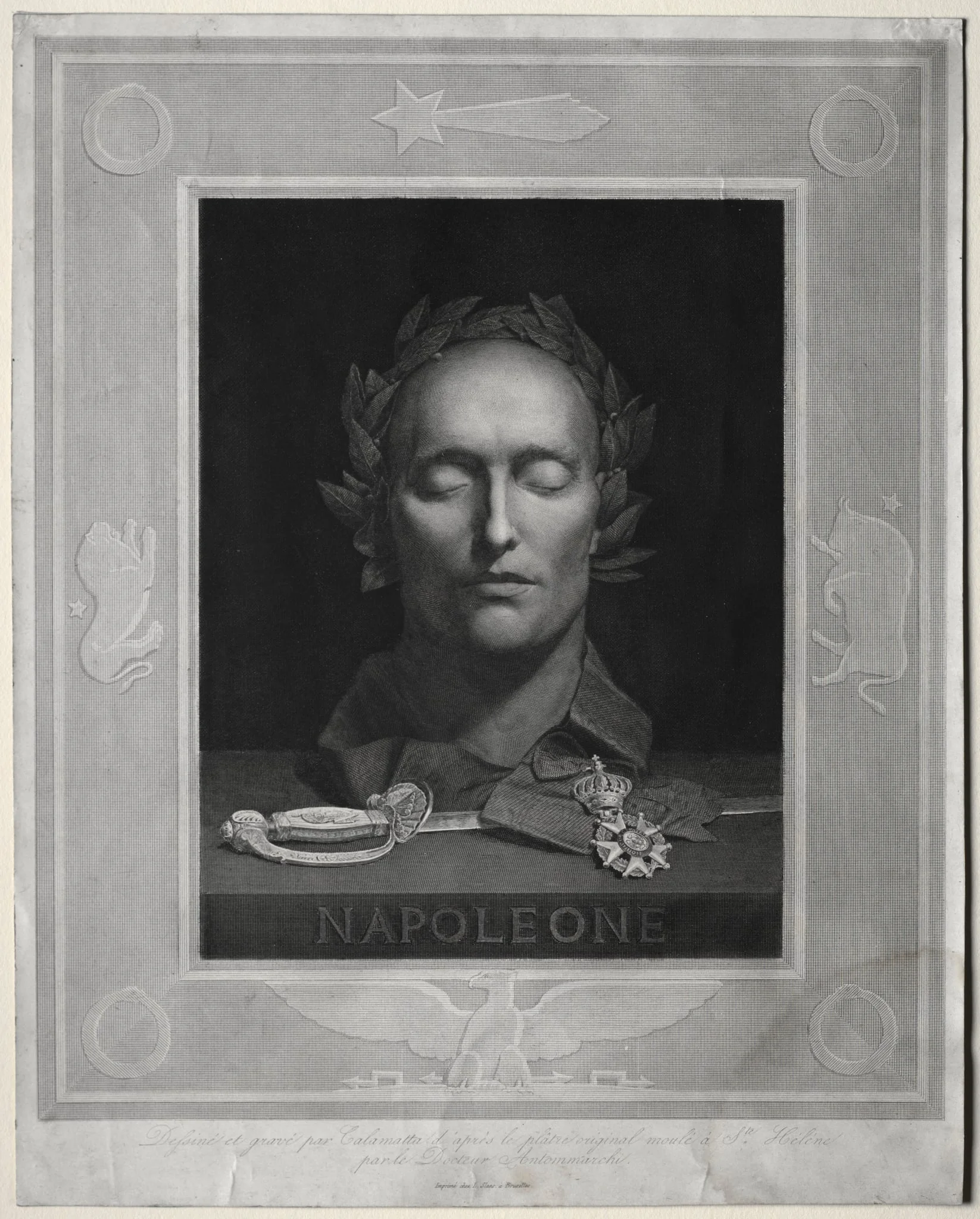 Mask of Napoleon, by Luigi Calamatta, 1834