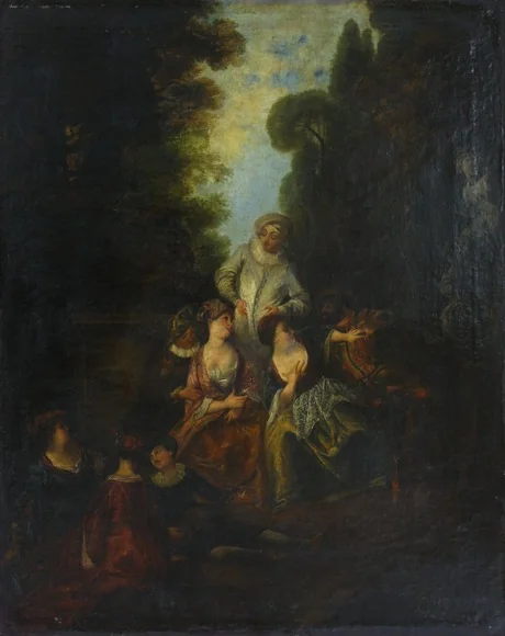 The italian actors, by Nicolas Lancret, oil, 1750
