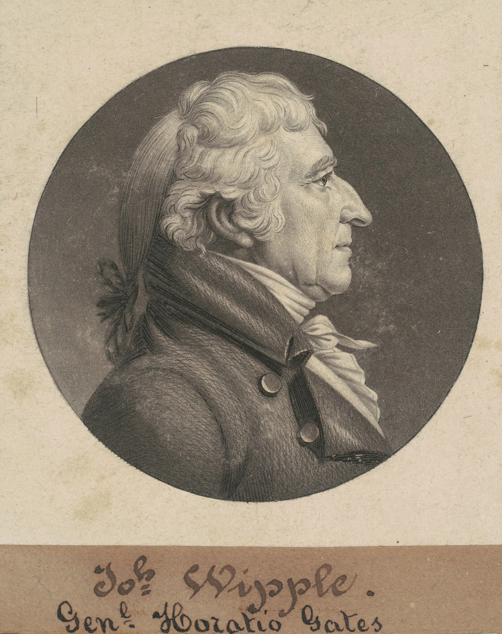Joseph Whipple, by Charles Balthazar Julien Févret de Saint-Mémin, ink, 1805