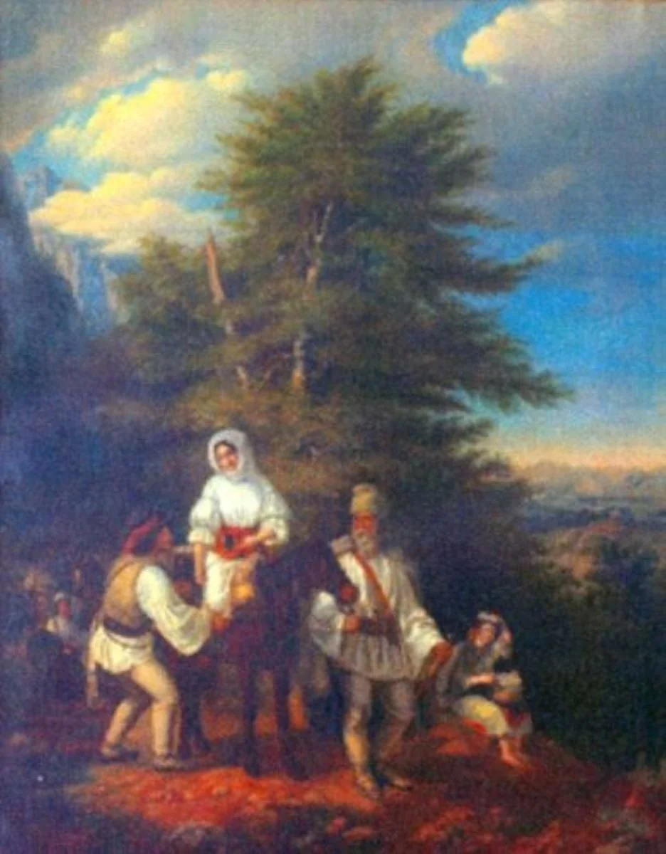 Familie românească plecând la târg (o variantă aflată la Muzeul Național de Artă Budapesta), by Miklós Barabás, unspecified