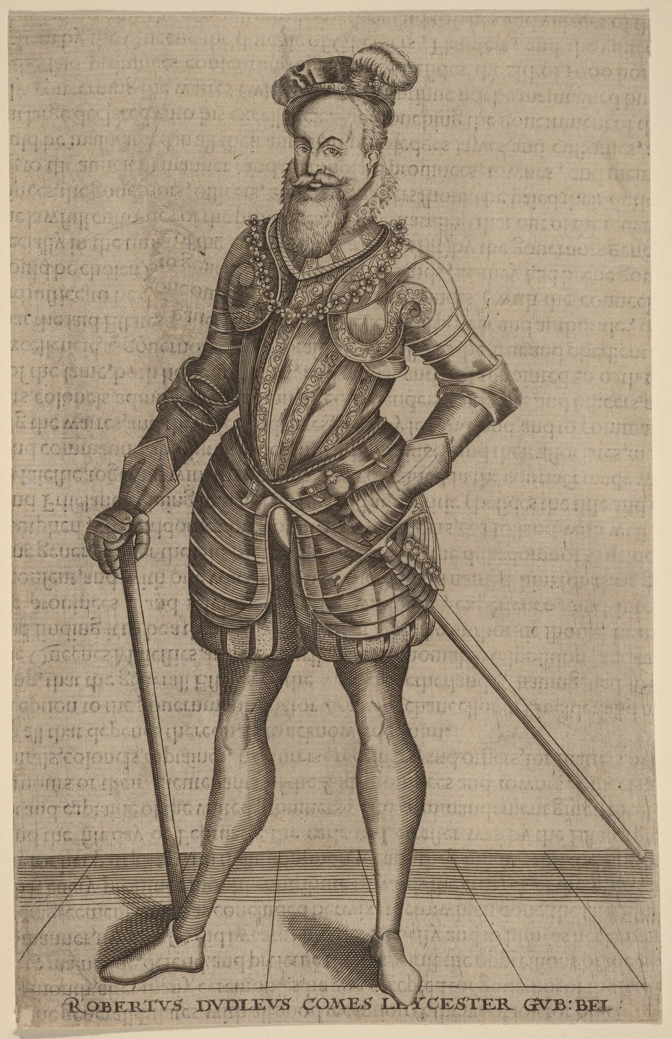Robert Dudley, Earl of Leicester, by Christoffel van Sichem I, ink, 1585