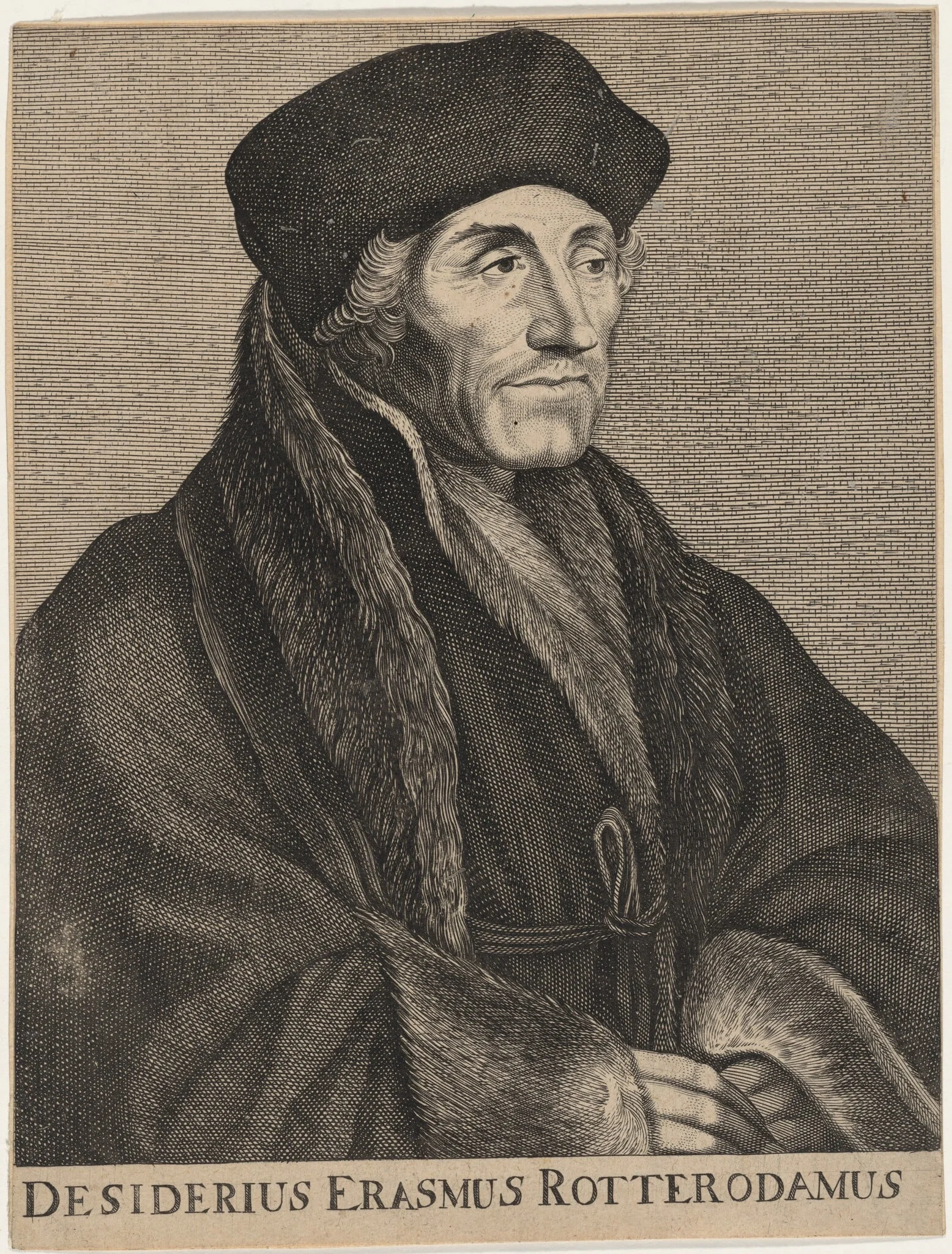 Desiderius Erasmus, by Lucas Emil Vorsterman, ink, 1635