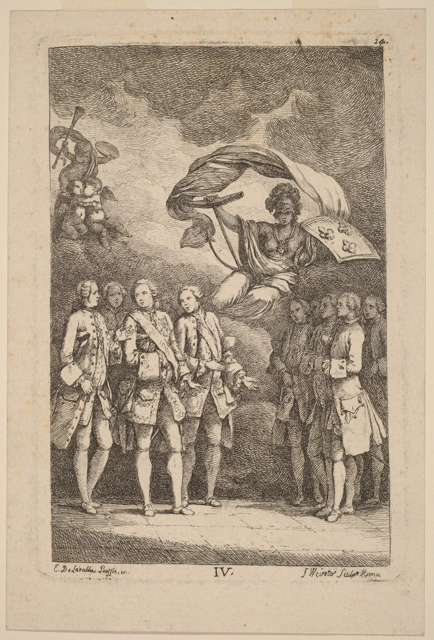 Nella Venuta in Roma: pl. 4, by Franz Edmund Weirotter, ink, 1764