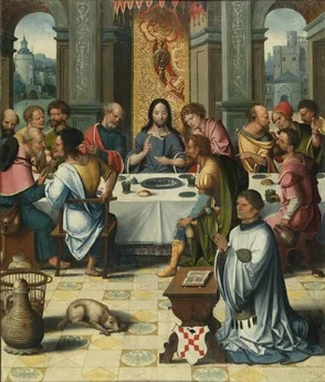 Het Laatste Avondmaal met de stichter, by Master of 1518, oil, 1519