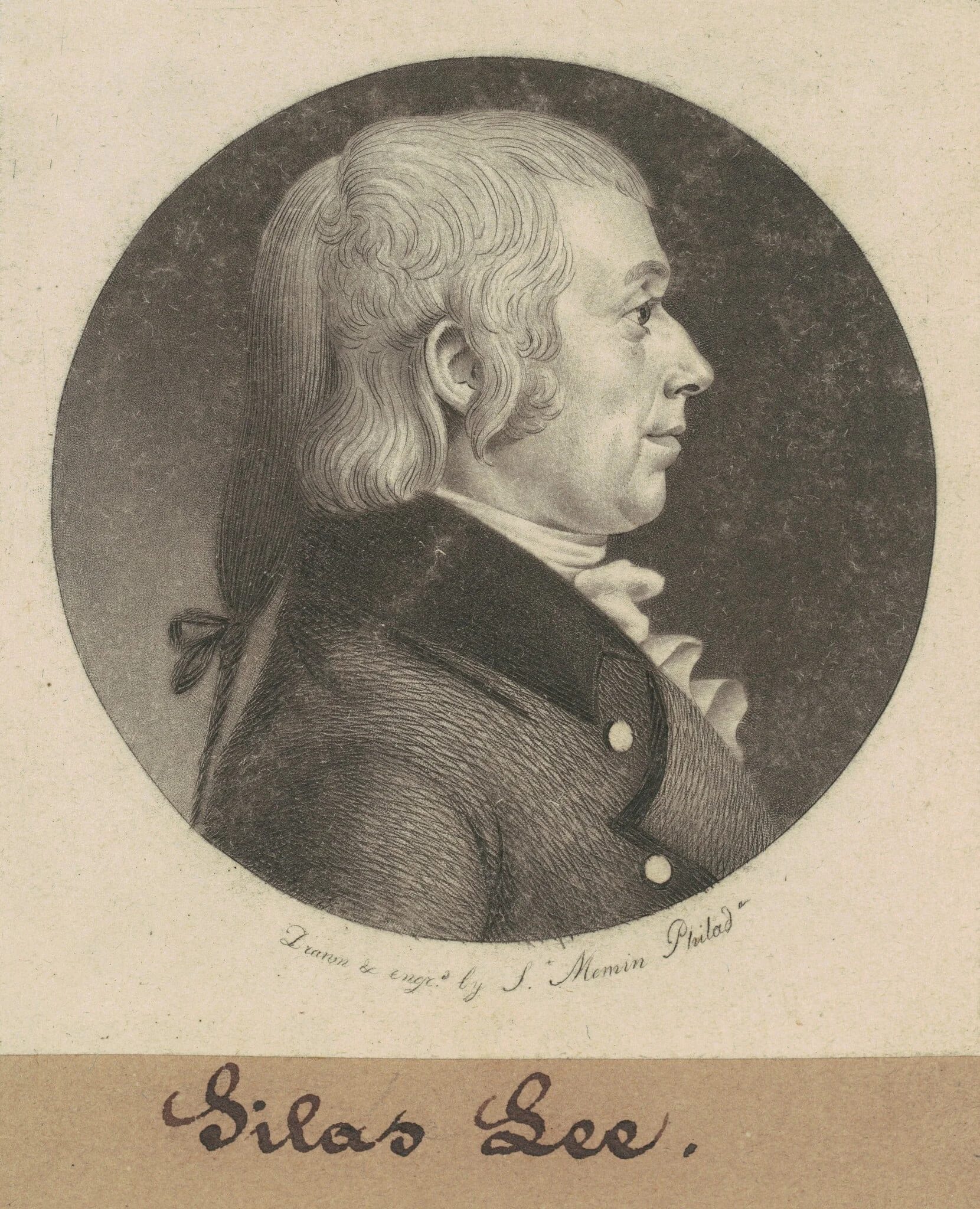Silas Lee, by Charles Balthazar Julien Févret de Saint-Mémin, ink, 1799
