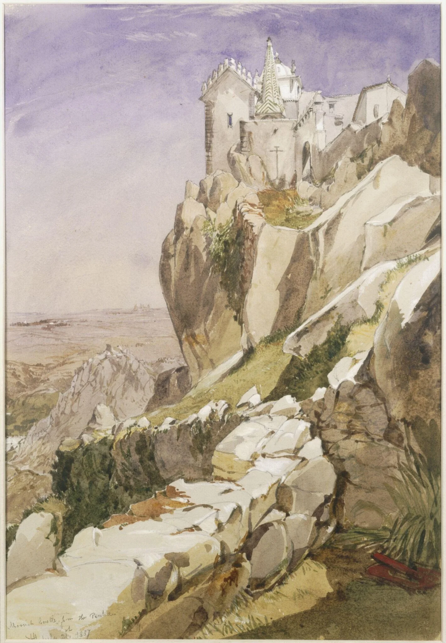 Moorish Castle from the Penha, by James Holland, watercolor, 1837