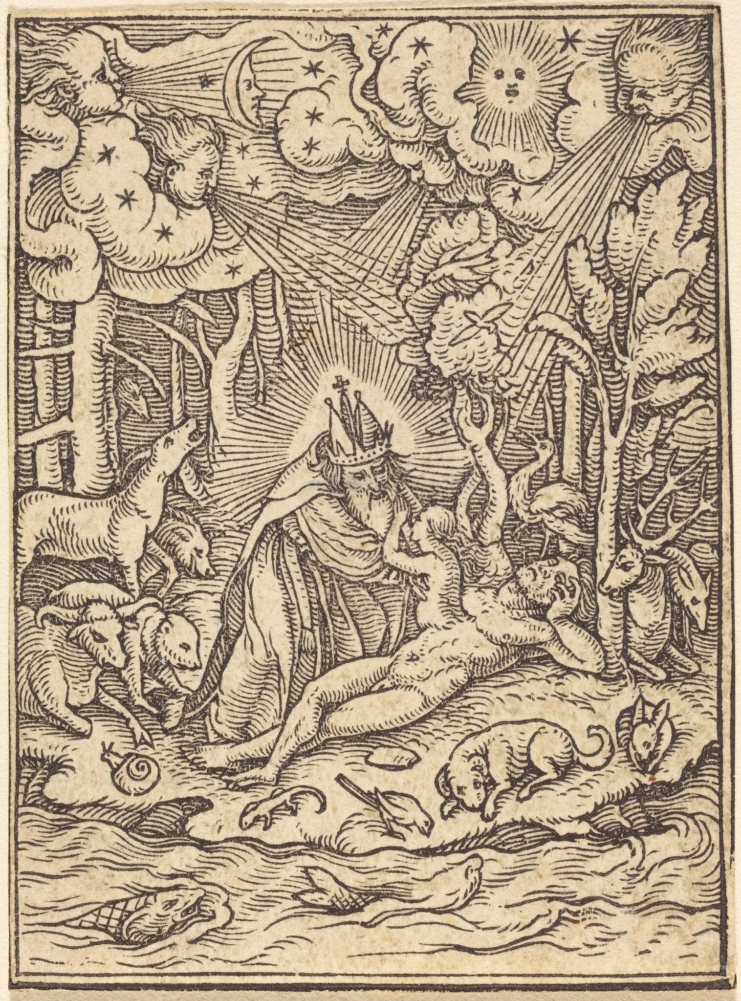The Creation of Eve, by Hans Lützelburger, ink, 1526