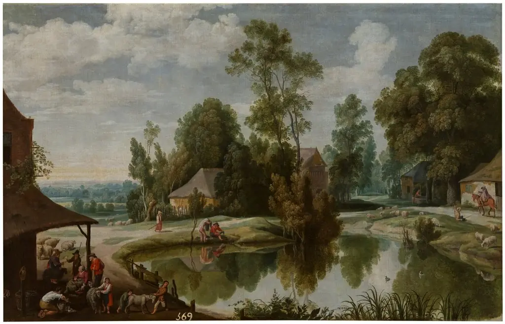 Landscape with shearers