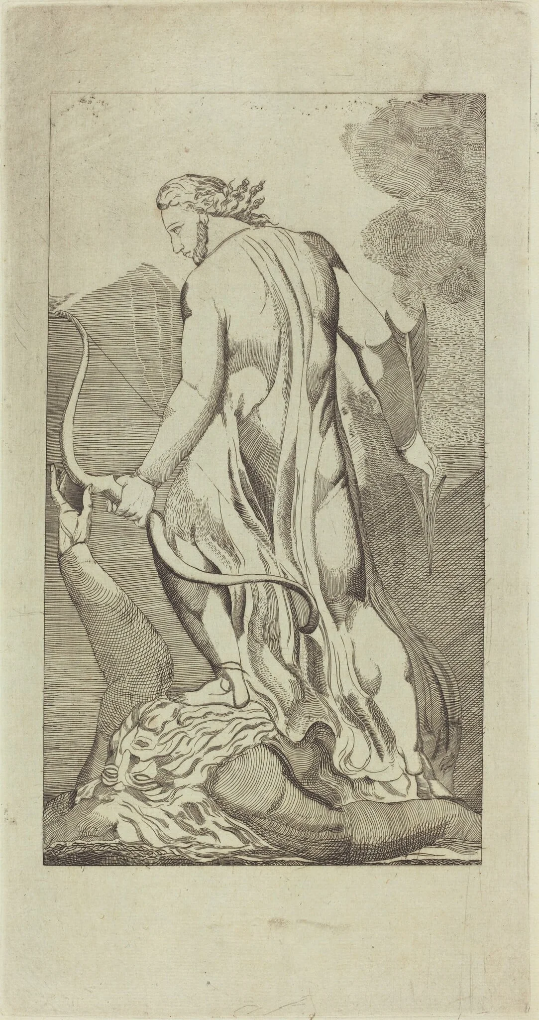Christ Trampling Satan, by Butts, Jr., Thomas, ink, 1797