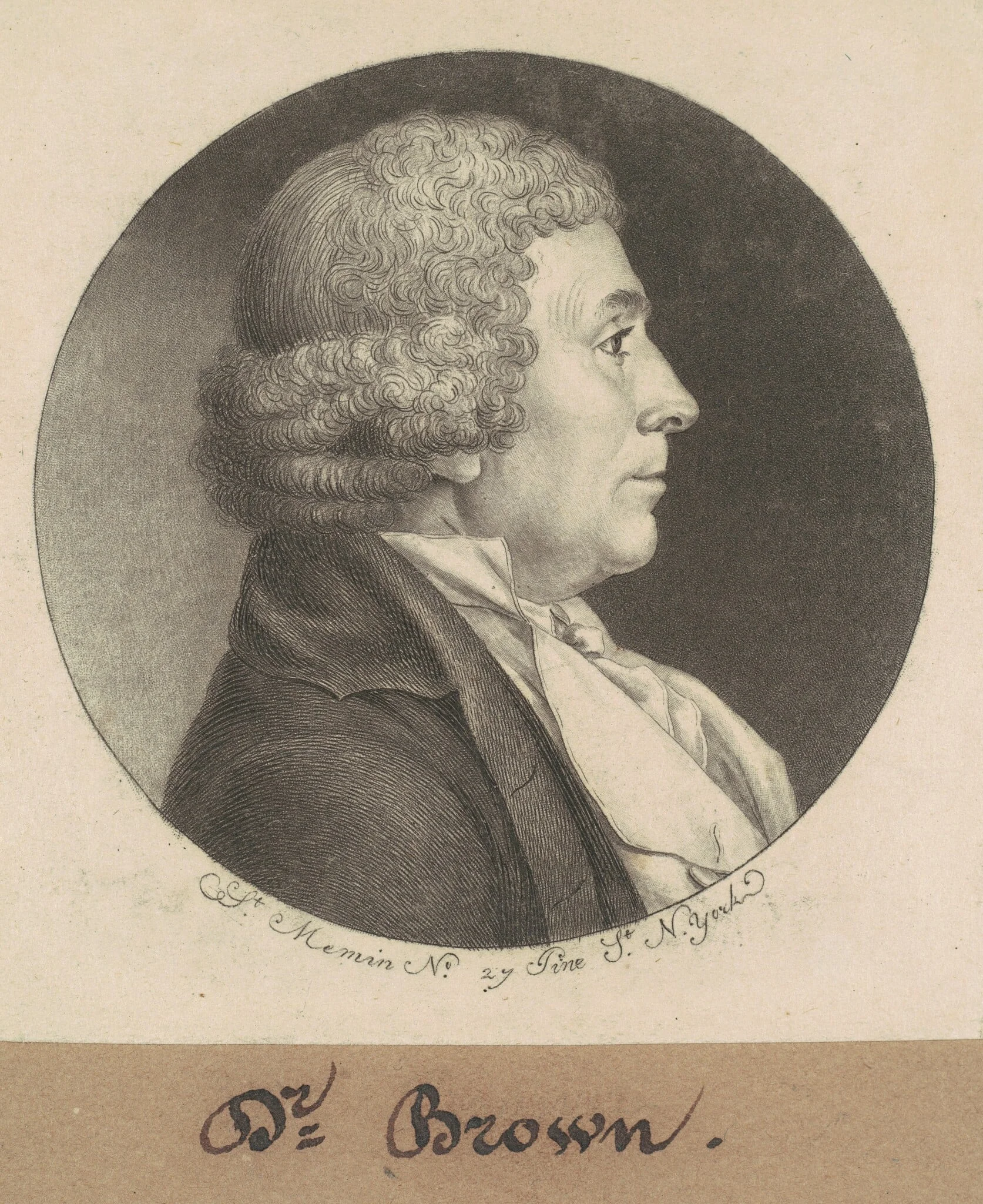 William Brown, by Charles Balthazar Julien Févret de Saint-Mémin, ink, 1798