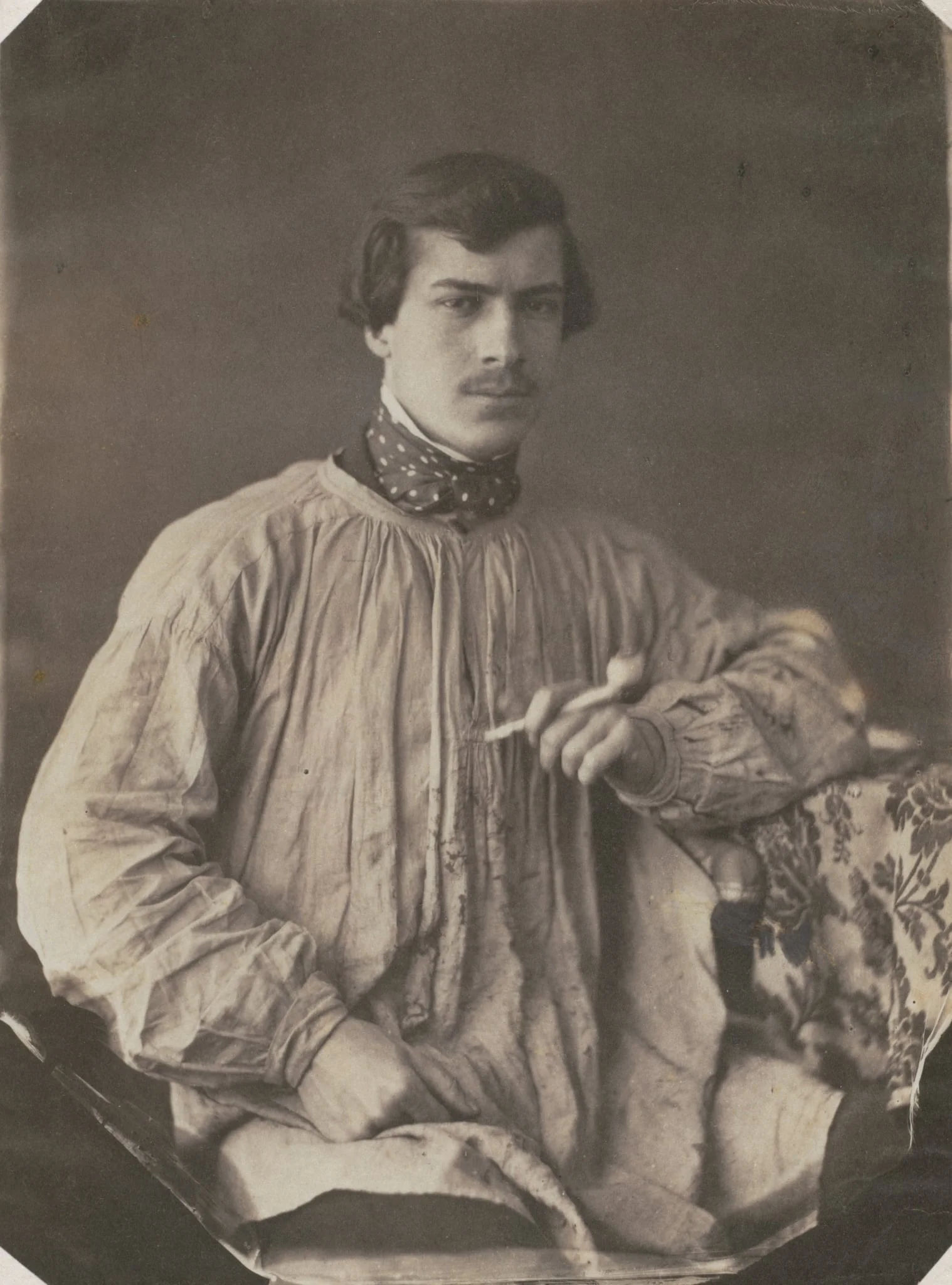 Artist (or Assistant) with Pipe, by Frank Chauvassaignes, 1855