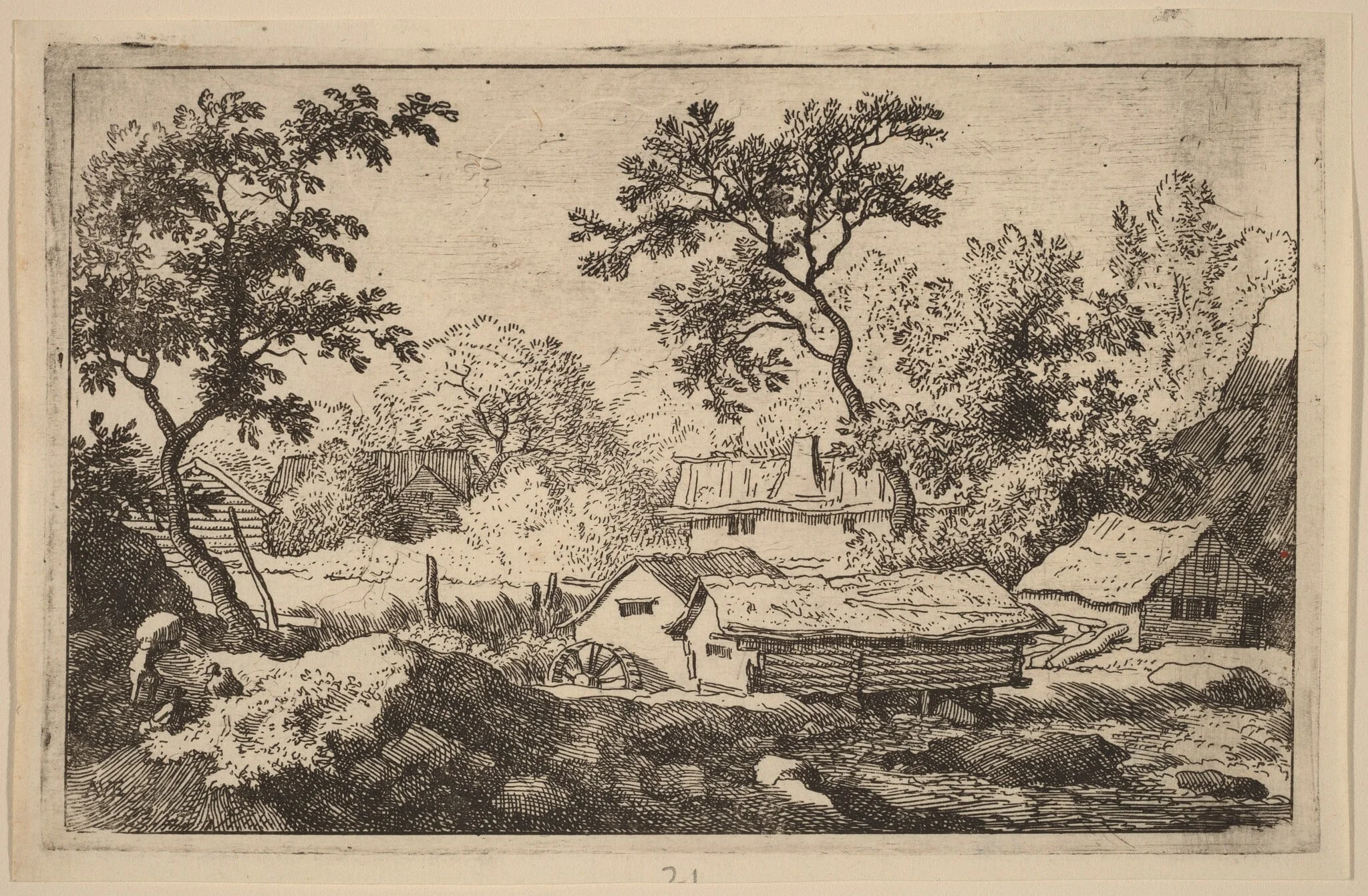 Mill below a Waterfall