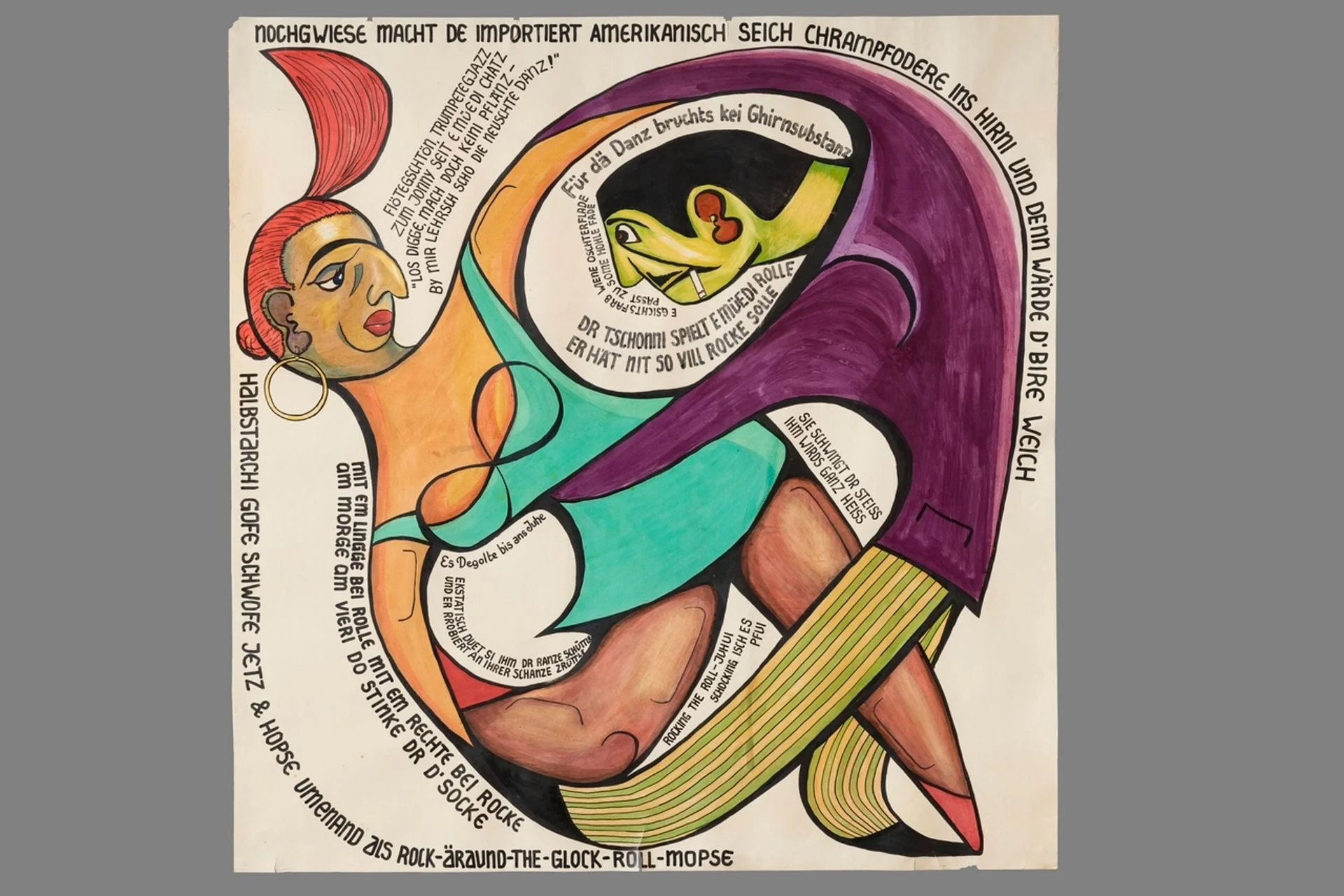 Fasnachtshelge "Rock n' Roll", by Max Rickenbacher-Hufschmid, unspecified, 1957