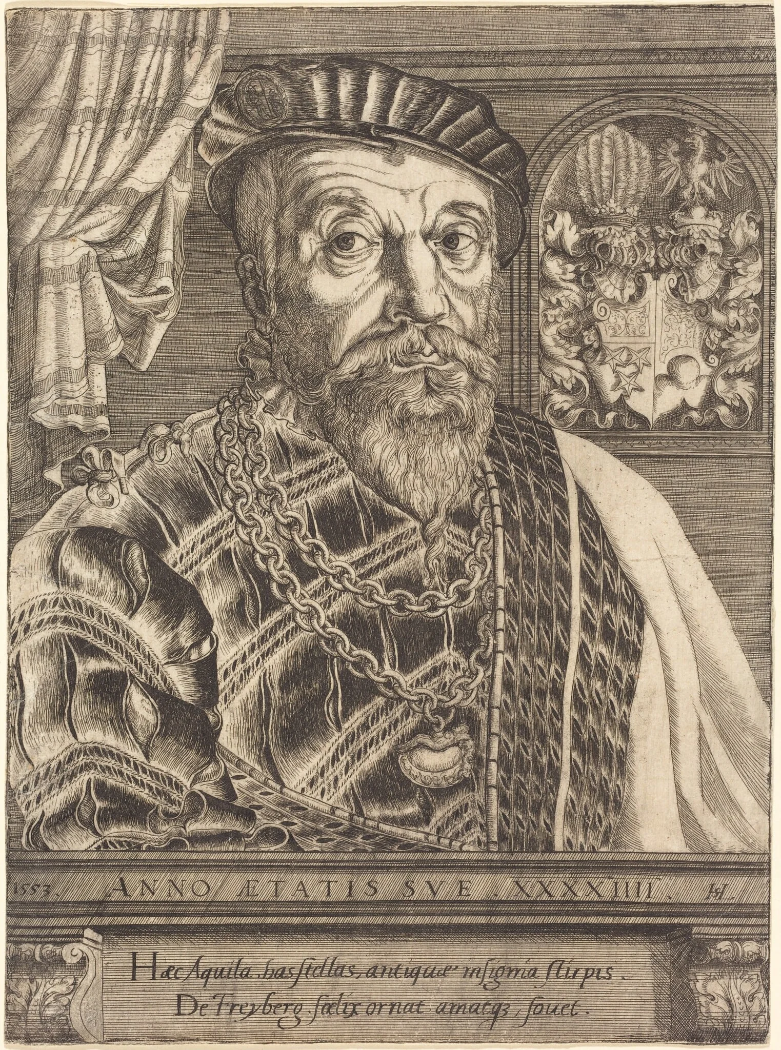 Pancraz von Freyberg Hohenschau, by Hanns Lautensack, ink, 1553