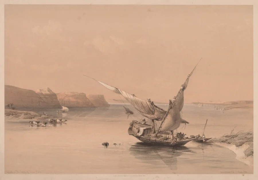 Egypt and Nubia:  Volume II - No. 6, Approach to the Fortress of Ibrim, Nubia, by Louis Haghe, 1838