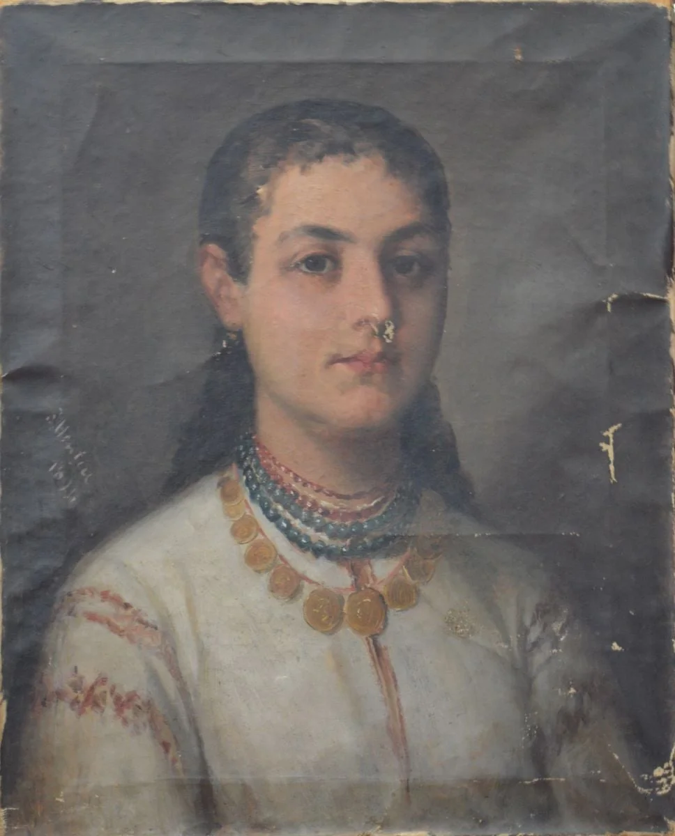Fată cu salbă, by Sava Henția, 1894