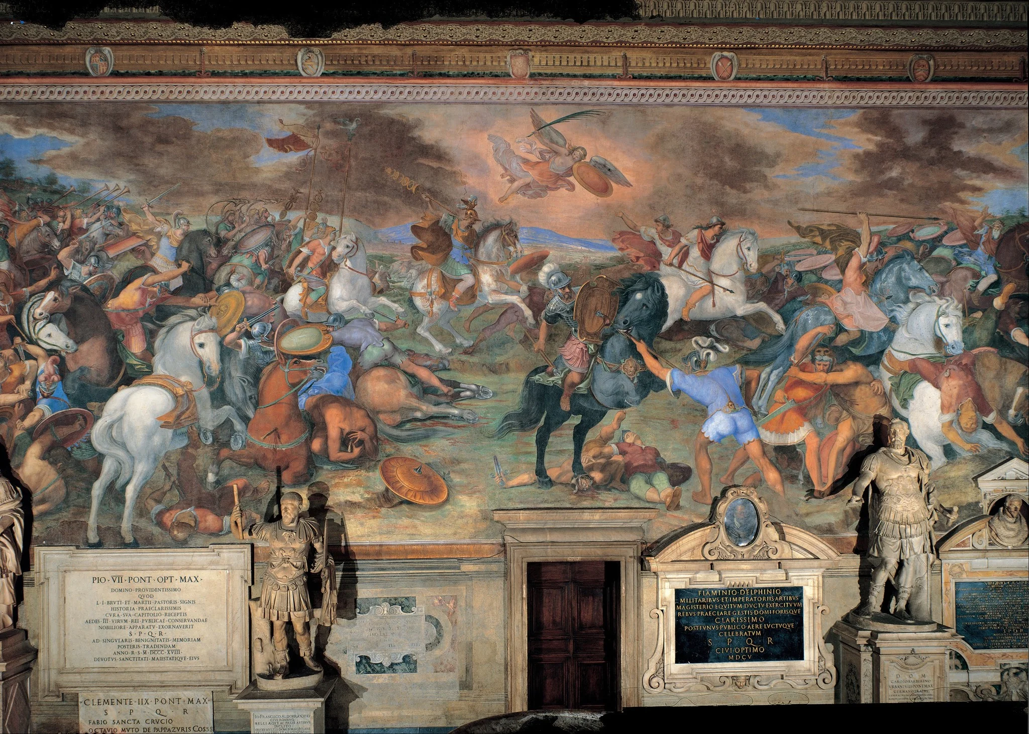 Battle of Lake Regillus, by Tommaso Laureti, fresco, 1596
