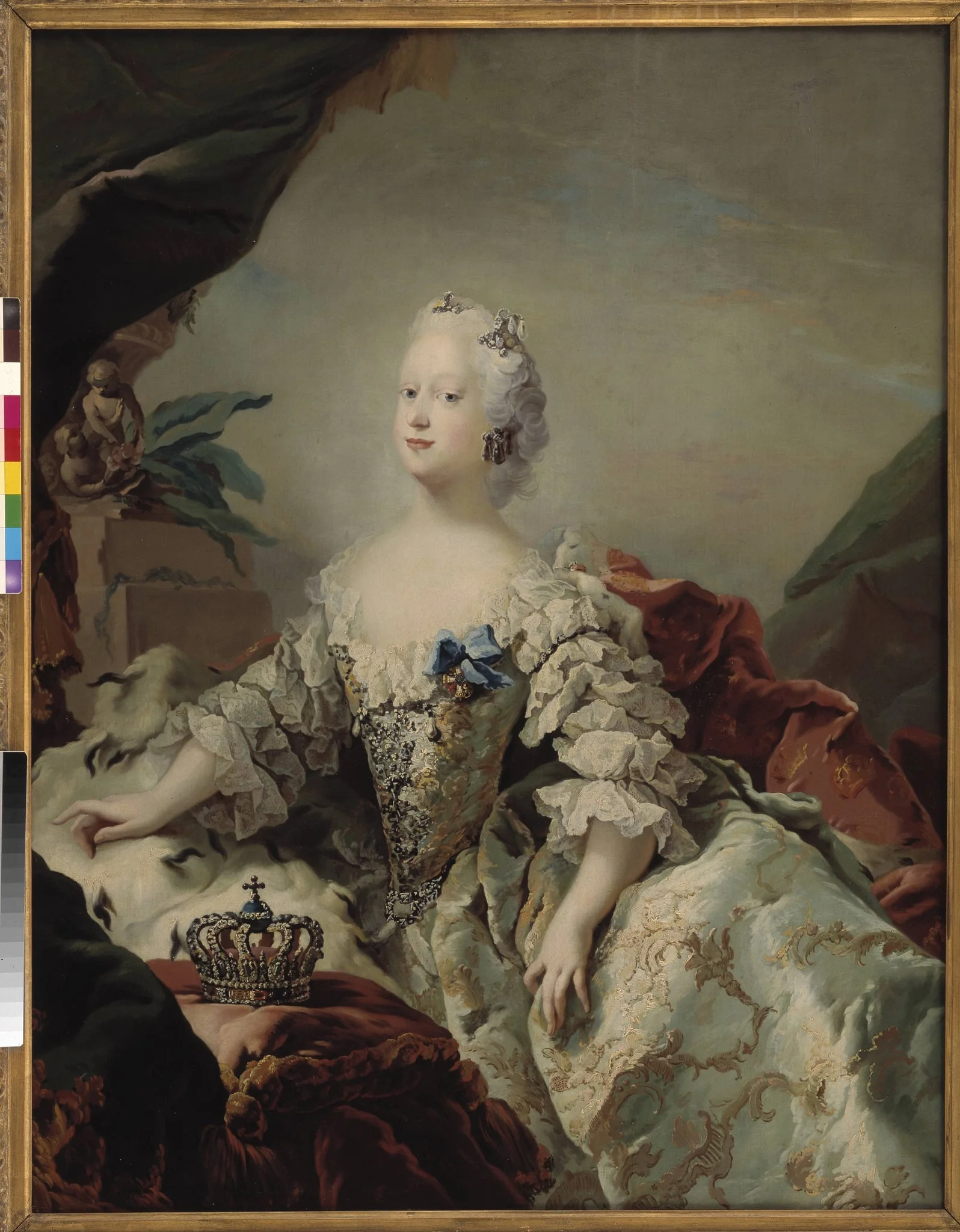 Louise, Frederik V's First Queen in her Coronation Robes, by Unknown, 1747
